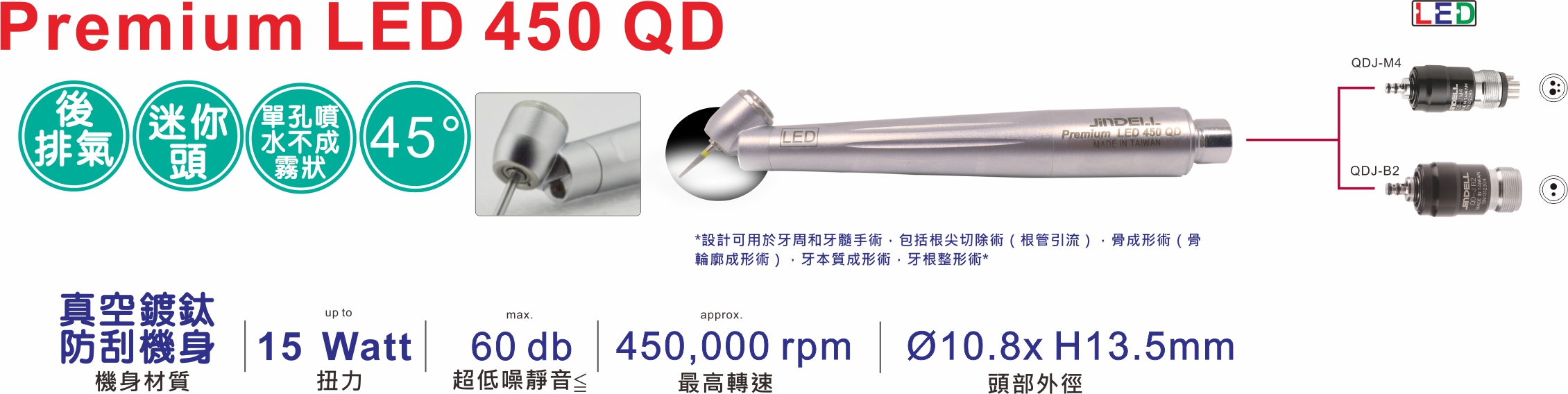 Premium LED 450 QD 中文特點